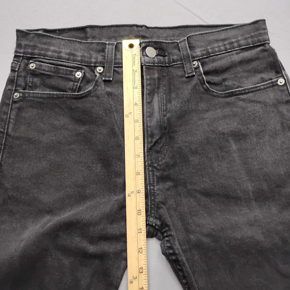 Levis 502 Regular Tapered Fit Mens Jeans 31x32 Washed Black Denim Pants